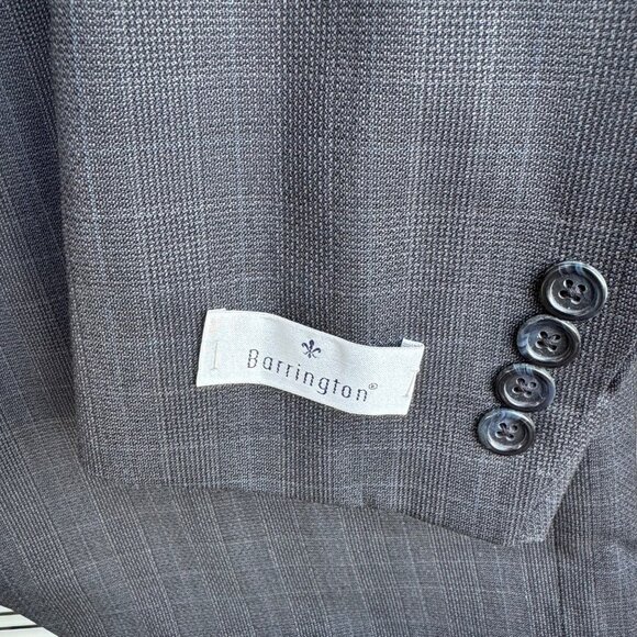 Barrington Premier Mens Suit Coat 44 Reg Dark Gray Worsted Wool Textured New - Picture 8 of 11
